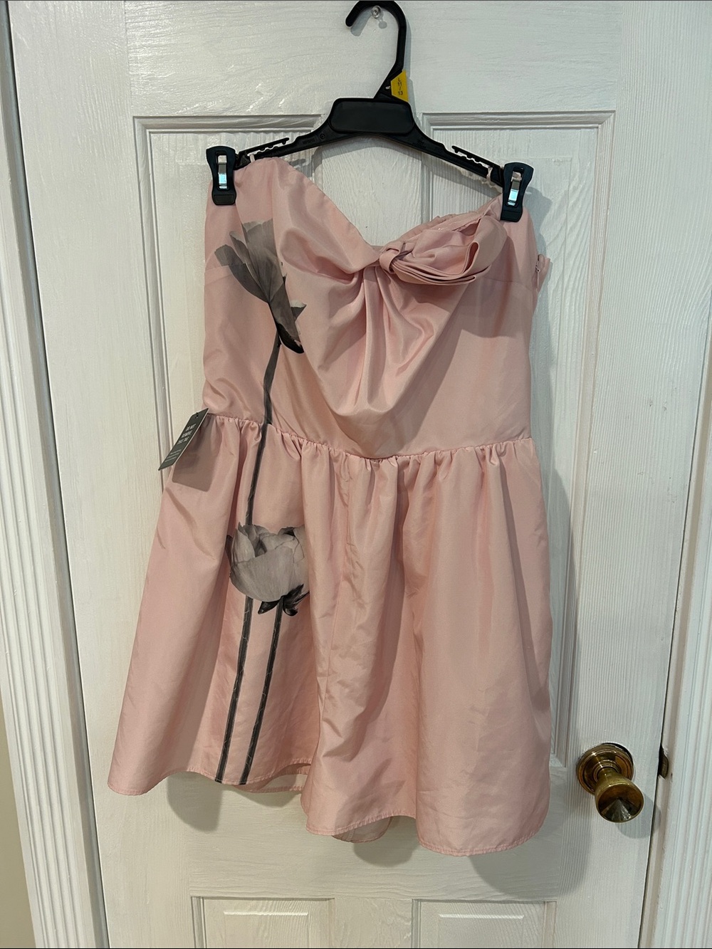 Express Blush Pink Strapless Smocked Party Dress